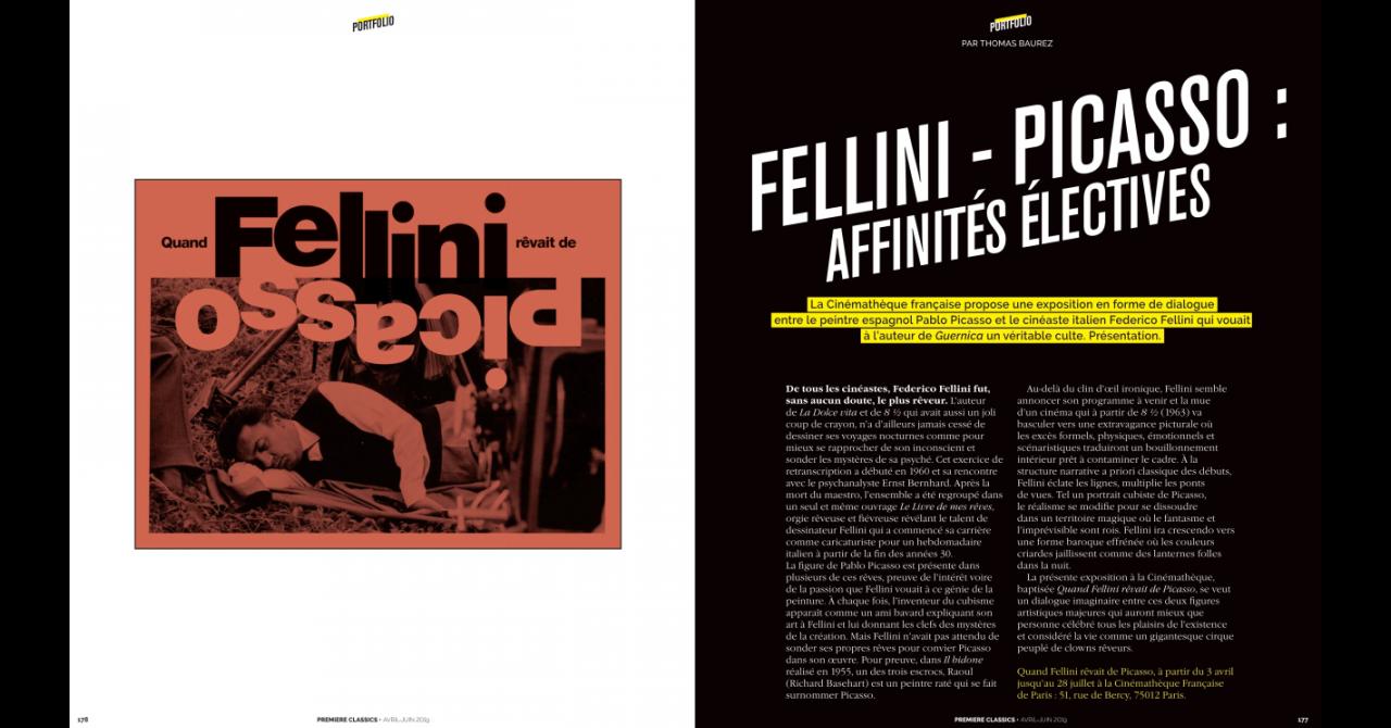 Première Classics n°7 : Portfolio sur l'exposition Fellini-Picasso